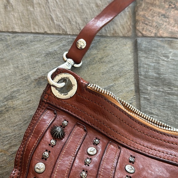 Campomaggi Catullo Clutch Bag Embellished Hobo shoulder purse cognac Studded - Picture 9 of 11